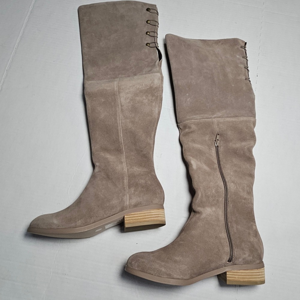 Sole Society Sonoma Over The Knee Boots Women's‎ Size 6 Mushroom Suede Size Zip